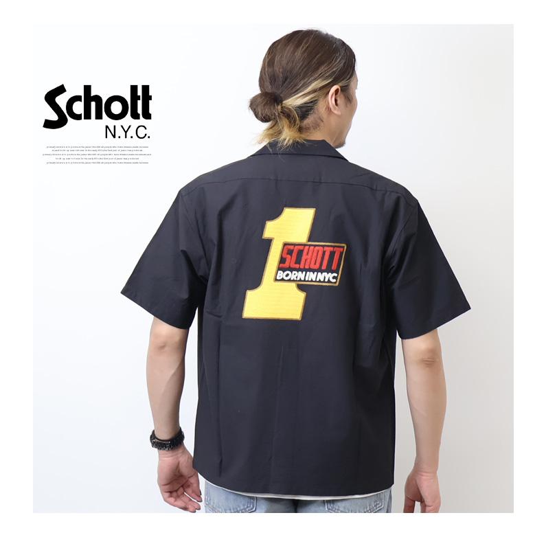 Schott N.Y.C ショット 刺繍 ワークシャツ ボーン イン