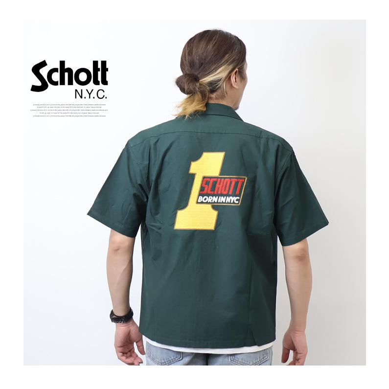 Schott ショット 半袖ワークシャツ M 楽天市場】Schott（ショット） 刺繍 TC ワーク シャツ ローズ