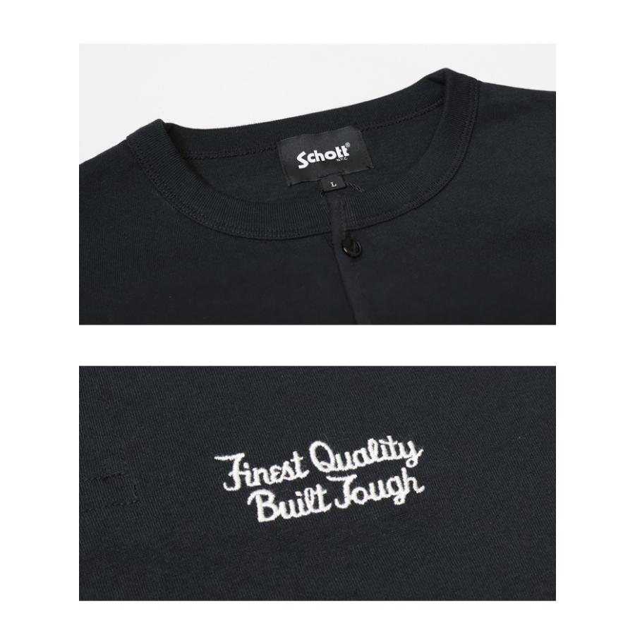 Schott N.Y.C（ショット） Schott ヘンリーネック 刺繍 半袖Tシャツ