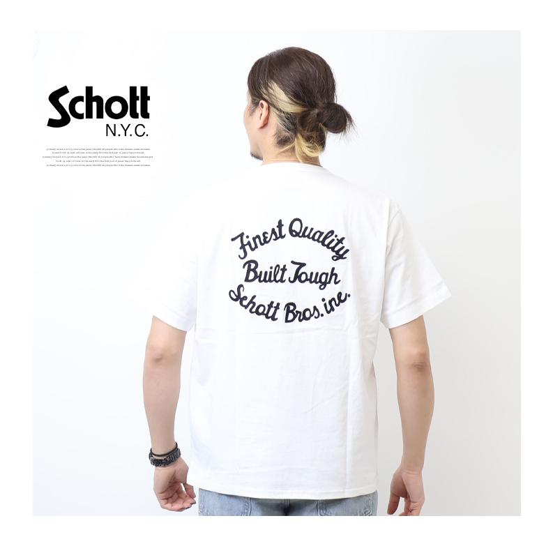 Schott N.Y.C（ショット） Schott ヘンリーネック 刺繍 半袖Tシャツ