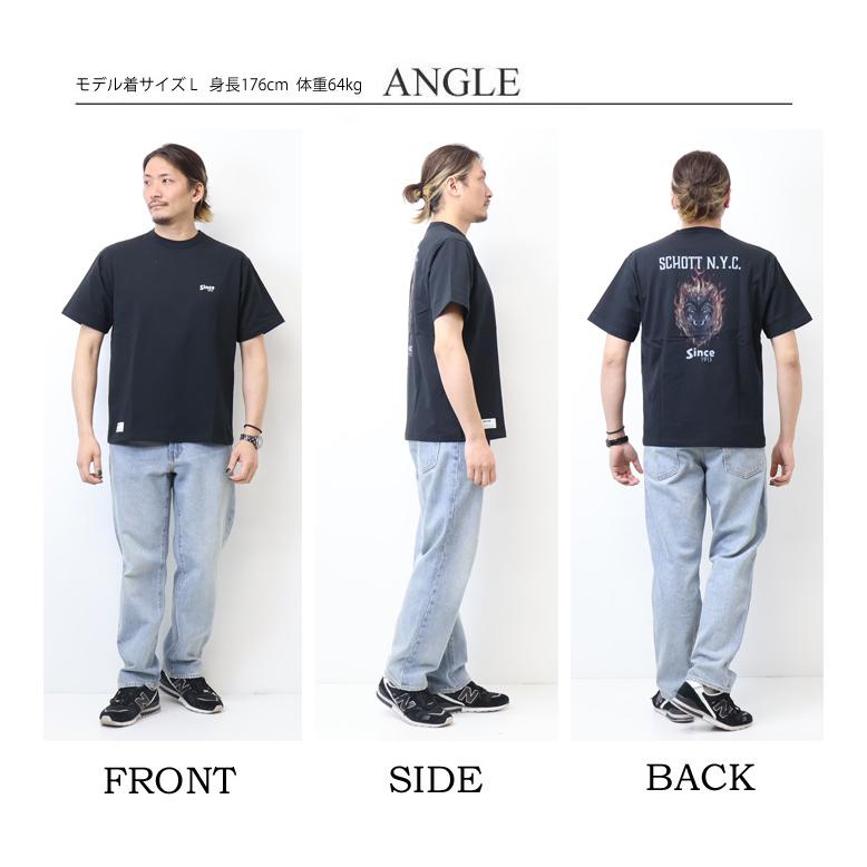 Schott N.Y.C（ショット） Schott プリント 半袖Tシャツ ファイア