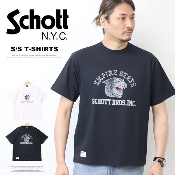 Schott N.Y.C（ショット） Schott プリント 半袖Tシャツ カラー