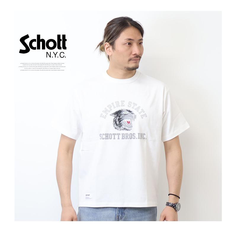 Schott N.Y.C（ショット） Schott プリント 半袖Tシャツ カラー