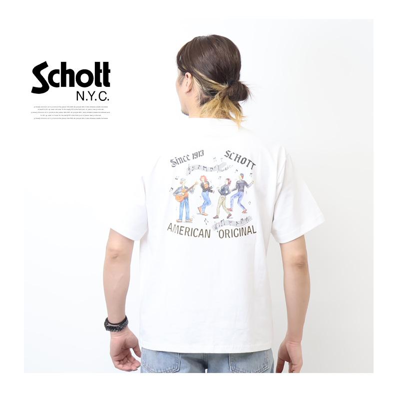 Schott N.Y.C（ショット） Schott プリント 半袖Tシャツ セッション 半