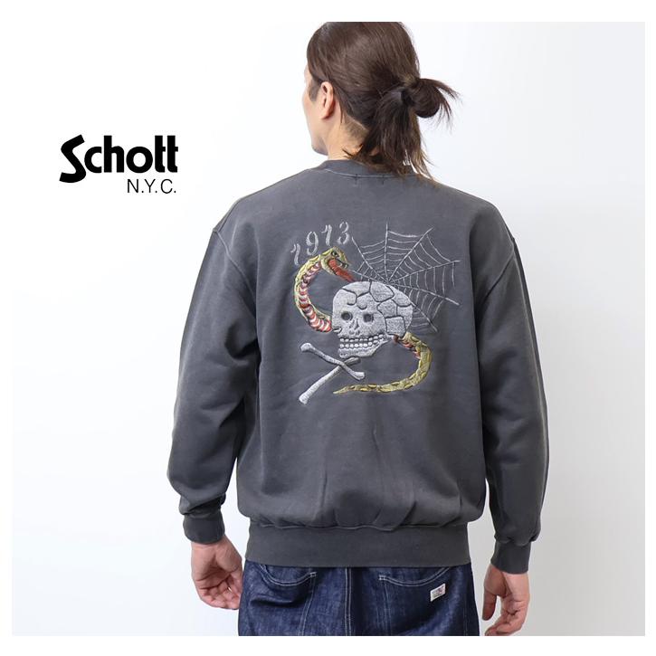 Schott N.Y.C（ショット） Schott ピグメント加工 クルーネック