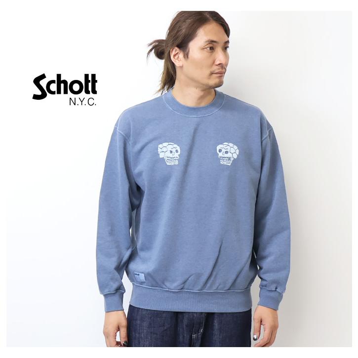 Schott N.Y.C（ショット） Schott ピグメント加工 クルーネック