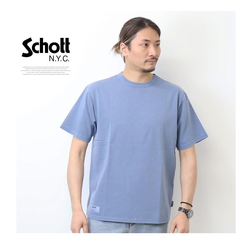 Schott N.Y.C ショット ピグメント加工 クルーネック 半袖T Schott N.Y.C ショット ピグメント加工 クルーネック 半袖T