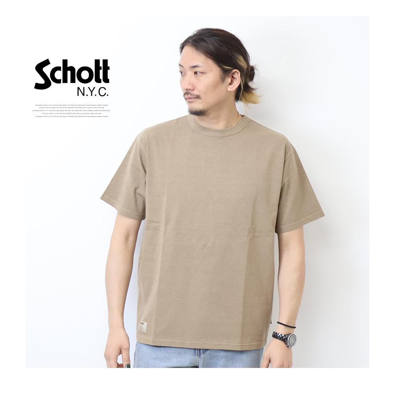 Schott N.Y.C（ショット） Schott ピグメント加工 クルーネック 半袖T