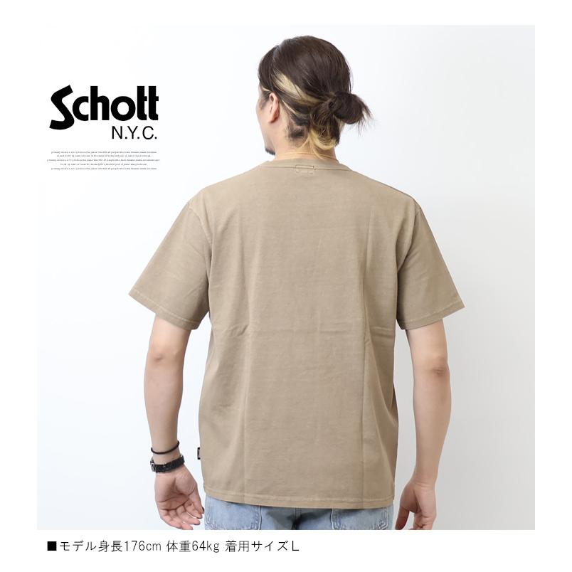 Schott N.Y.C（ショット） Schott ピグメント加工 クルーネック 半袖T