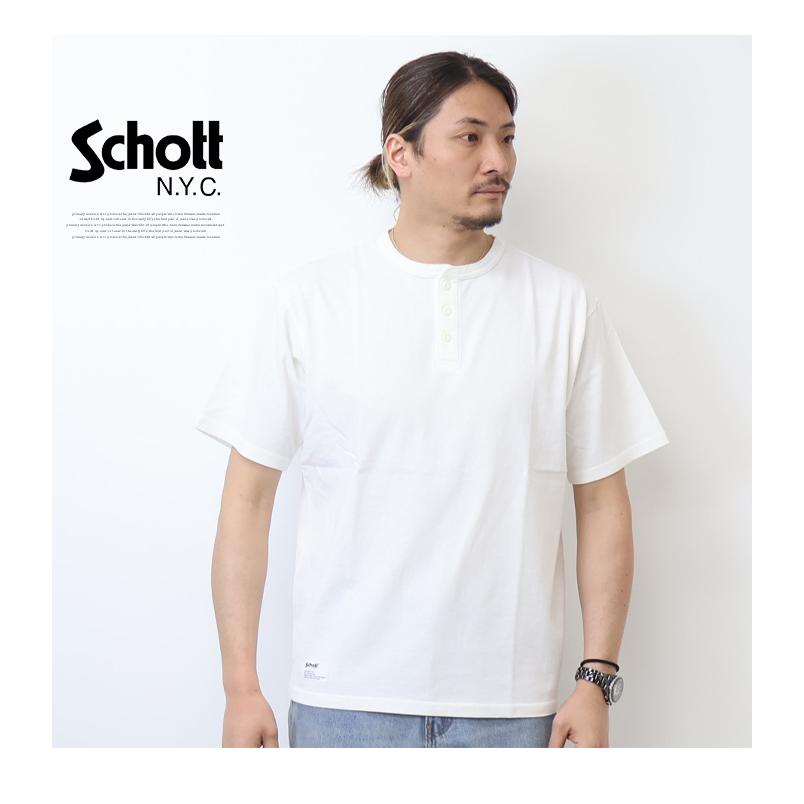Schott N.Y.C（ショット） Schott ピグメント加工 ヘンリーネック 半袖