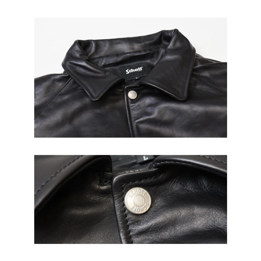 Schott ショット レザー コーチジャケット レザージャケット ライトアウター 革ジャン ブルゾン メンズ 送料無料 782-5950054の画像
