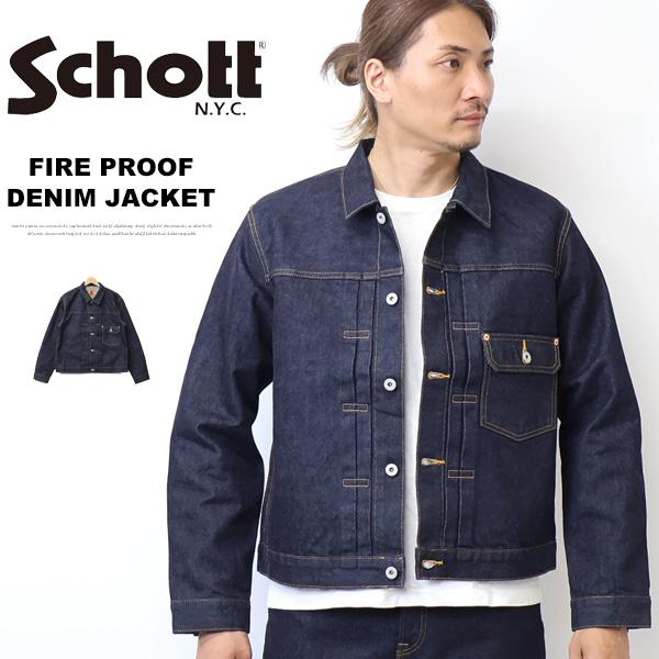 Schott デニムジャケット 40 ファイアープルーフ Schott N.Y.C（ショット） Schott デニムジャケット Gジャン