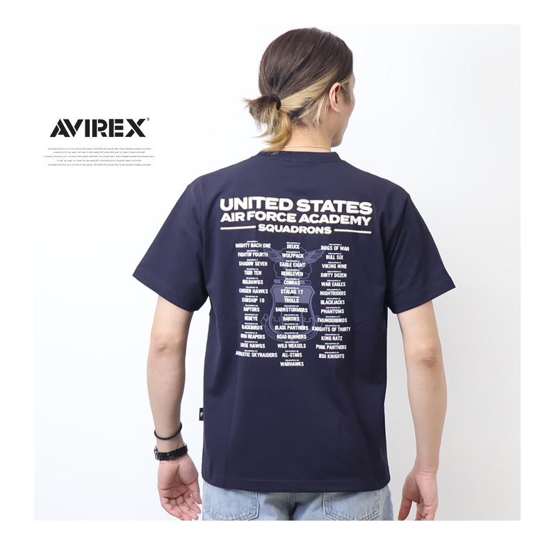 AVIREX アヴィレックス 刺繍 プリント 半袖Tシャツ USAFA