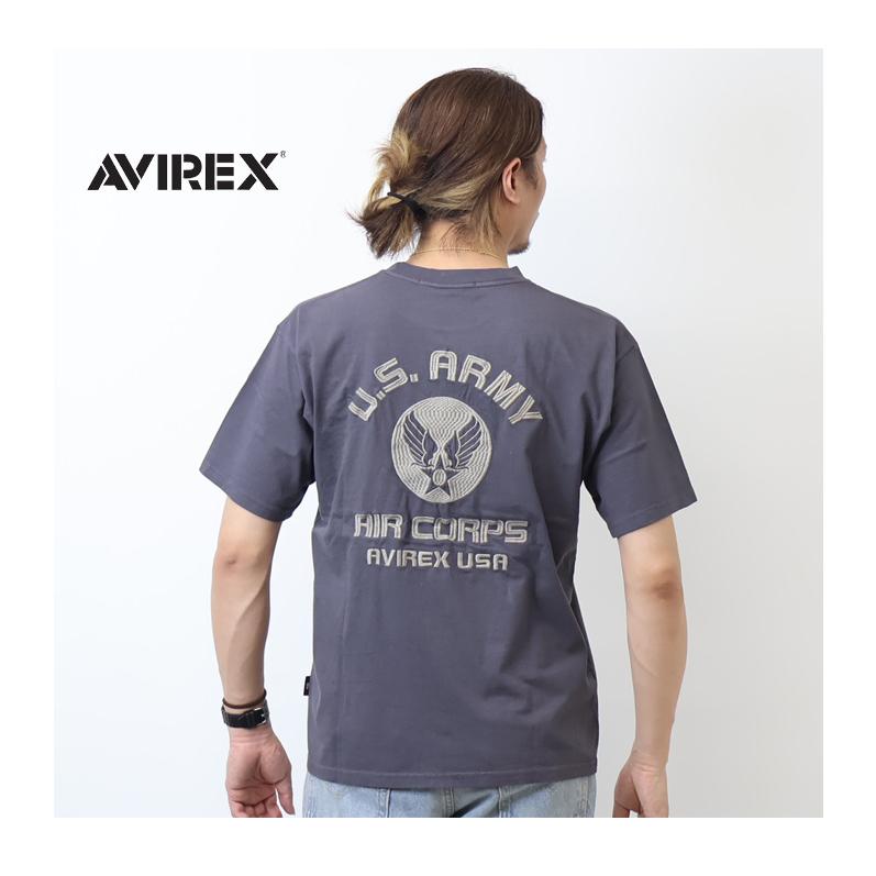 AVIREX（アヴィレックス） フェイドウォッシュ 刺繍 半袖Tシャツ U.S.