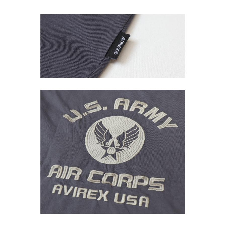 AVIREX（アヴィレックス） フェイドウォッシュ 刺繍 半袖Tシャツ U.S.