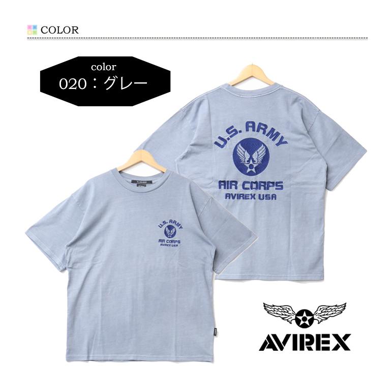 AVIREX（アヴィレックス） フェイドウォッシュ 刺繍 半袖Tシャツ U.S.