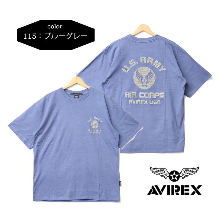 AVIREX（アヴィレックス） フェイドウォッシュ 刺繍 半袖Tシャツ U.S.