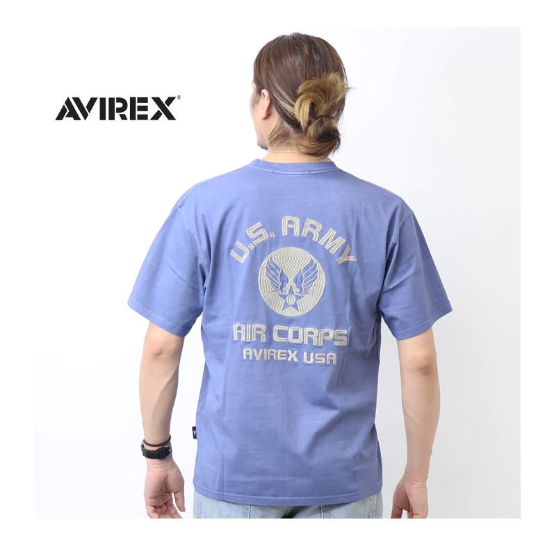 AVIREX（アヴィレックス） フェイドウォッシュ 刺繍 半袖Tシャツ U.S.