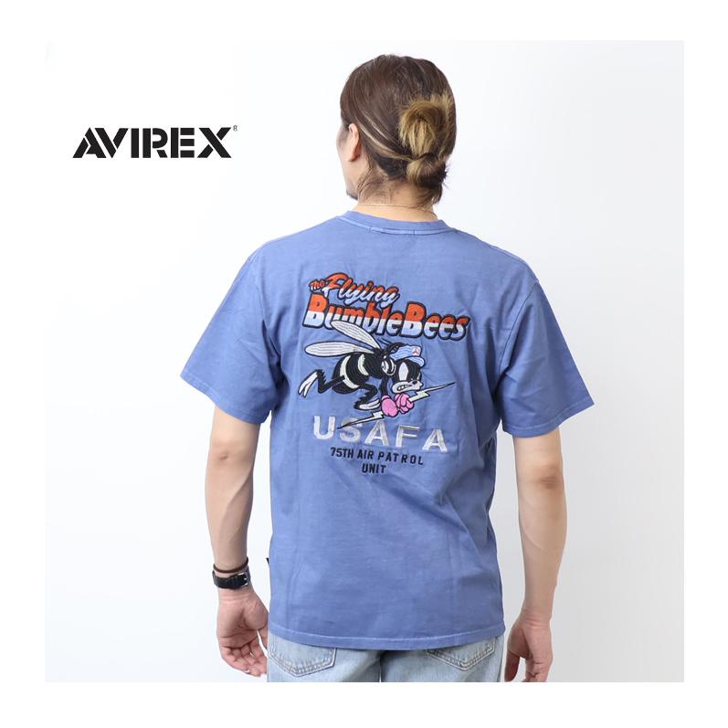 AVIREX アヴィレックス フェイドウォッシュ 刺繍 半袖Tシャツ