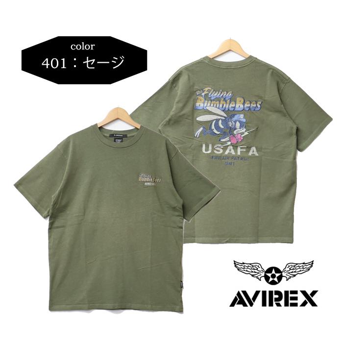 AVIREX FLYING BUMBLE BEES 刺繍 AVIREX Flying Bumble Bees Tシャツ Lサイズ - メルカリ