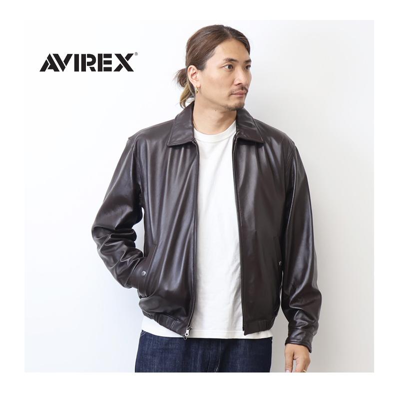 AVIREX USA ブラウンレザーシングルライダースジャケット Mサイズ AVIREX USA ブラウンレザーシングルライダースジャケット M