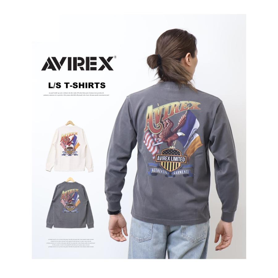 AVIREX（アヴィレックス） EAGLE イーグルプリント 長袖Tシャツ メンズ