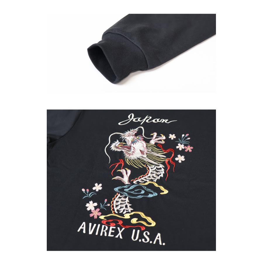 AVIREX（アヴィレックス） 長袖Tシャツ スーベニア刺繍 DRAGON CHERRY