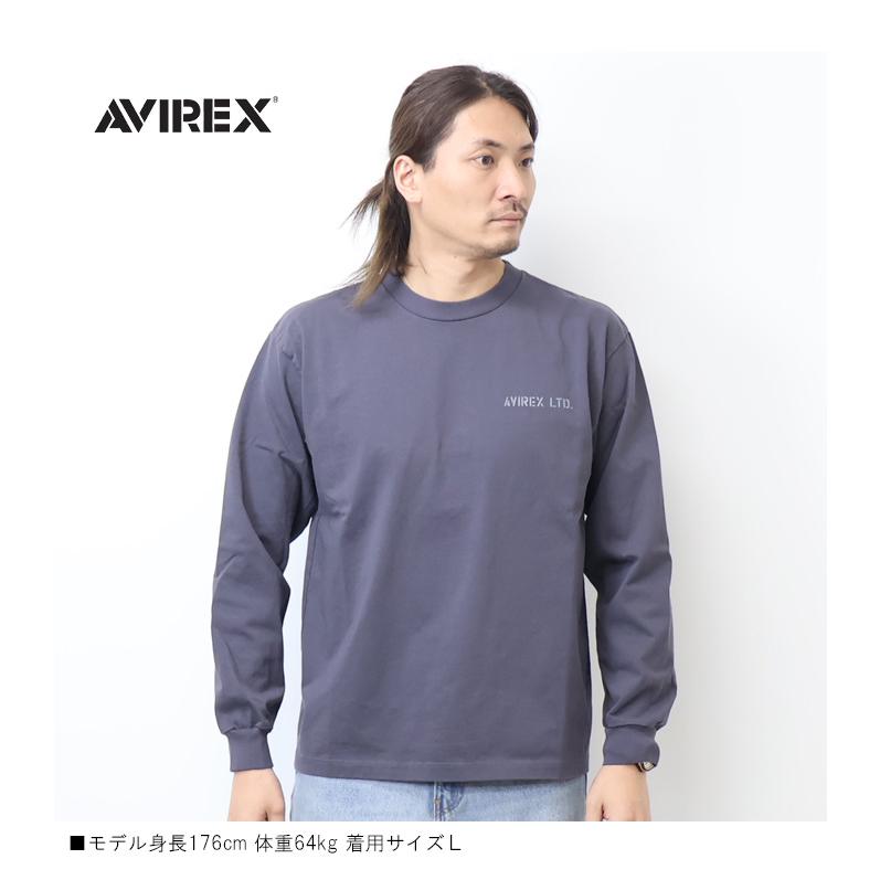 AVIREX（アヴィレックス） ステンシルプリント 長袖Tシャツ メンズ