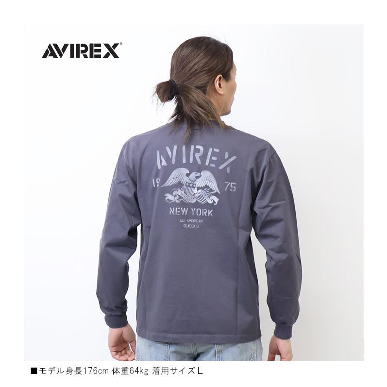 AVIREX（アヴィレックス） ステンシルプリント 長袖Tシャツ メンズ