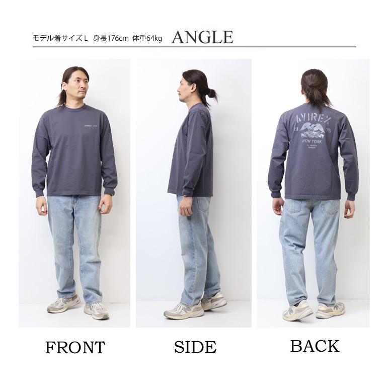 AVIREX（アヴィレックス） ステンシルプリント 長袖Tシャツ メンズ