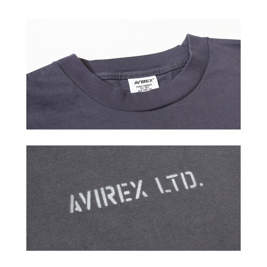 AVIREX（アヴィレックス） ステンシルプリント 長袖Tシャツ メンズ 