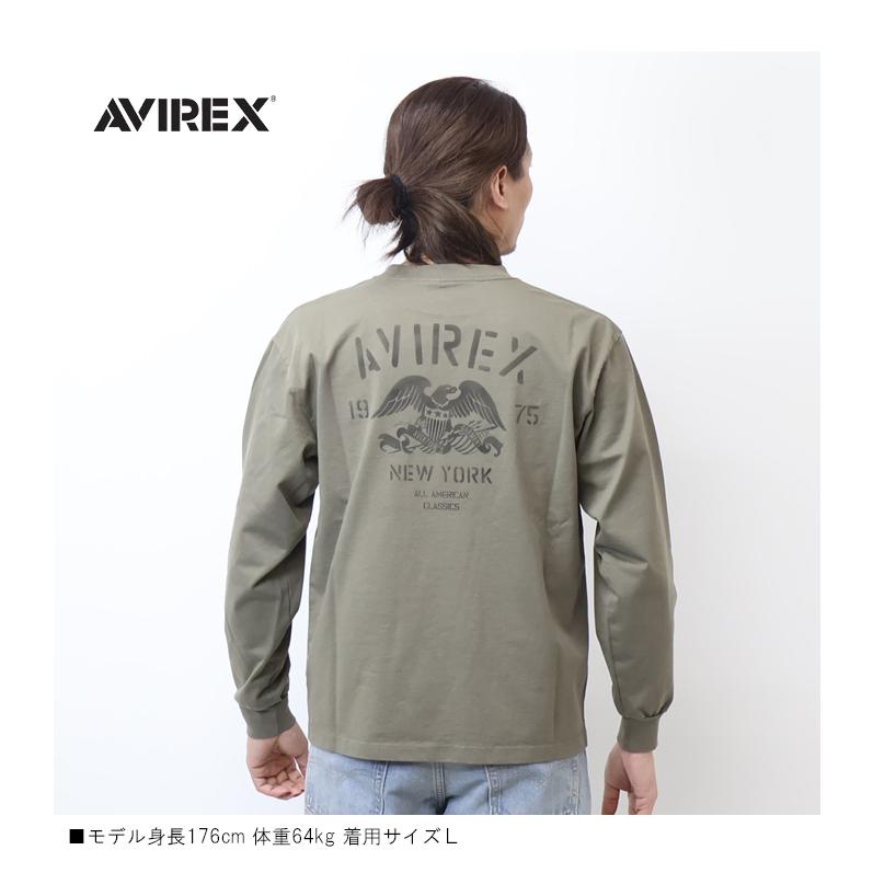 AVIREX（アヴィレックス） ステンシルプリント 長袖Tシャツ メンズ