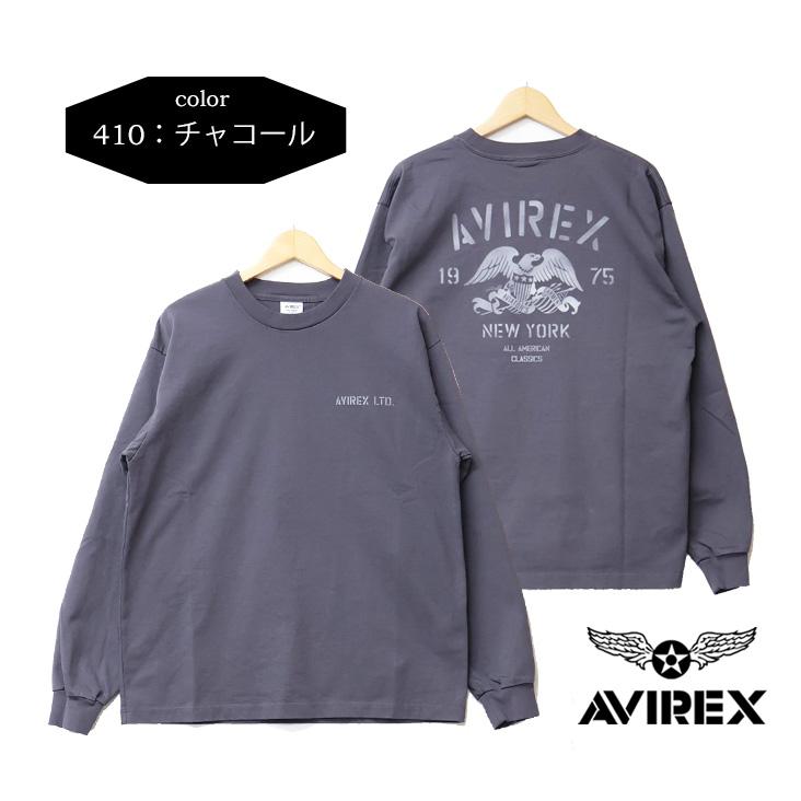 AVIREX（アヴィレックス） ステンシルプリント 長袖Tシャツ メンズ