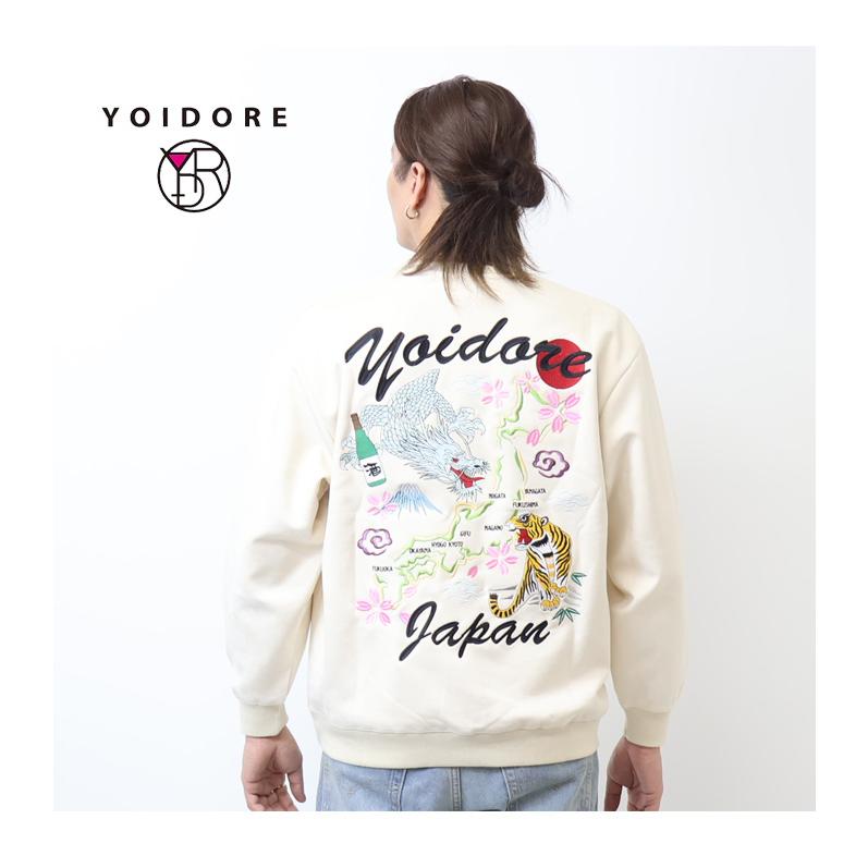 YOIDORE 酔いどれ ヨイドレ スカ刺繍 フェイクスウェード クルーネック