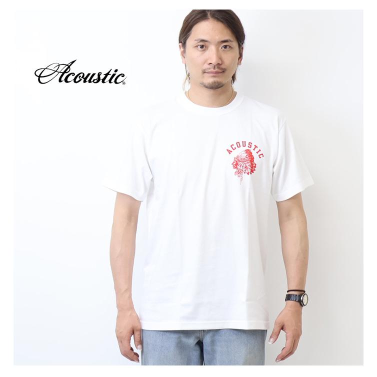 Acoustic（アコースティック） プリント 半袖Tシャツ インディアン 半T 