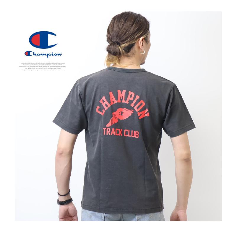 ★Champion★ヴィンテージ ウォッシュ ポケット T シャツ Champion チャンピオン ヴィンテージウォッシュ プリント 半袖T