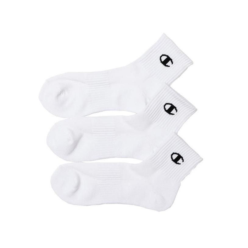 靴下配信 Champion 大きいサイズ チャンピオン 3P クォーターソックス C