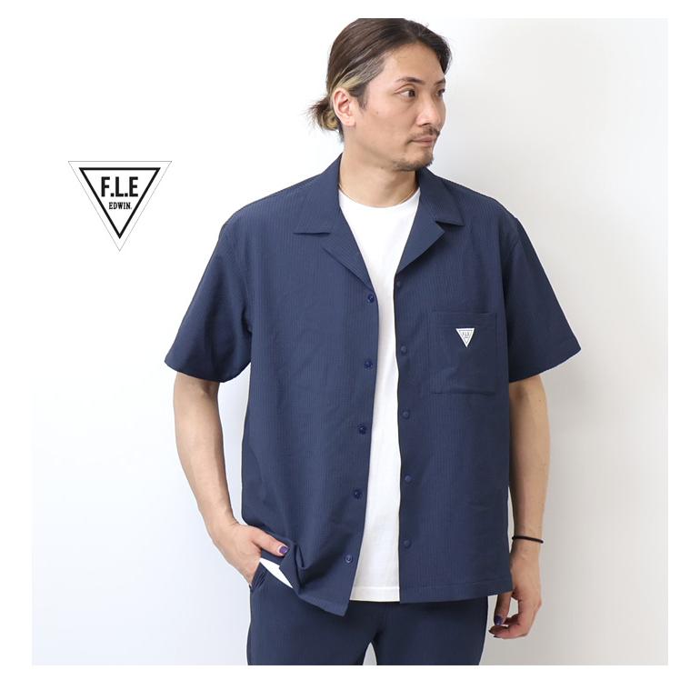 F.L.E SALE セール EDWIN エドウィン 半袖 オープンカラーシャツ 半袖