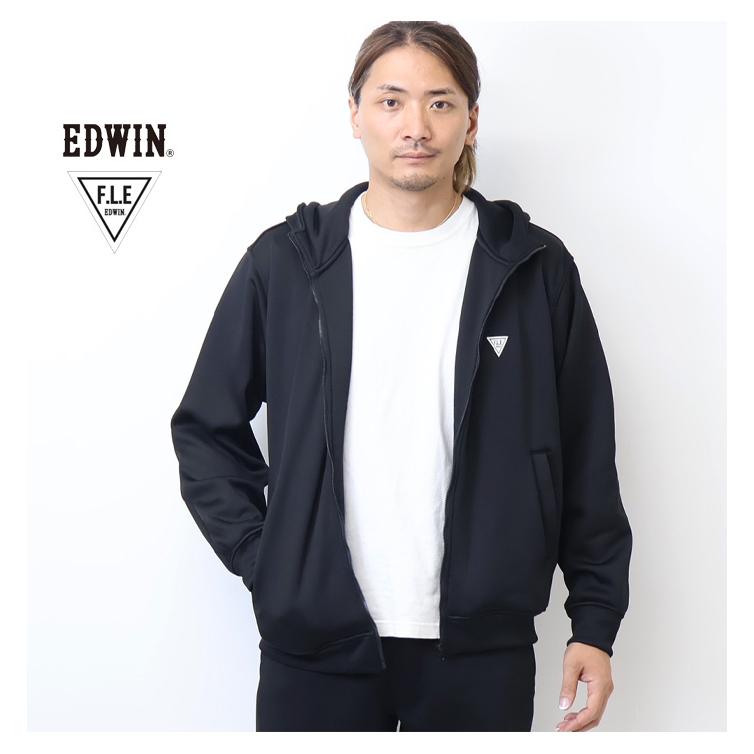 F.L.E EDWIN エドウィン 裏シャギー ジップアップフーディ 暖かい ジップパーカー メンズ FLE フリー 送料無料 ES8116 ...