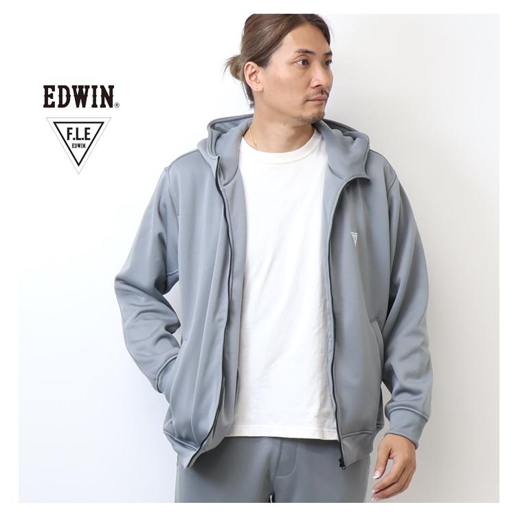 F.L.E EDWIN エドウィン 裏シャギー ジップアップフーディ 暖かい ジップパーカー メンズ FLE フリー 送料無料 ES8116 ...