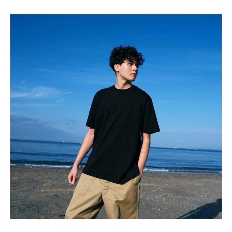 Hanes（ヘインズ） T-SHIRTS KURO クルーネック 半袖Tシャツ 黒 クロ