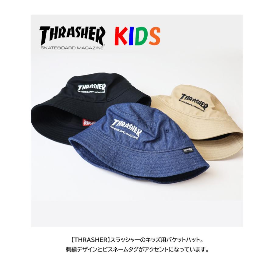 THRASHER（スラッシャー） キッズサイズ ロゴ刺繍 バケットハット