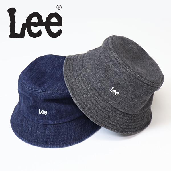 Lee（リー） ミニロゴ刺繍 デニム バケットハット メンズ レディース