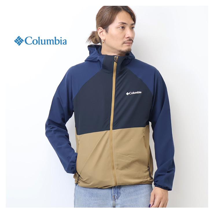 Columbiaソフトシェルジャケット古着ドローコード当時物ネイビーCBOY美品 Columbia ジャケット XL 刺繍 ドローコード ポリエステル100