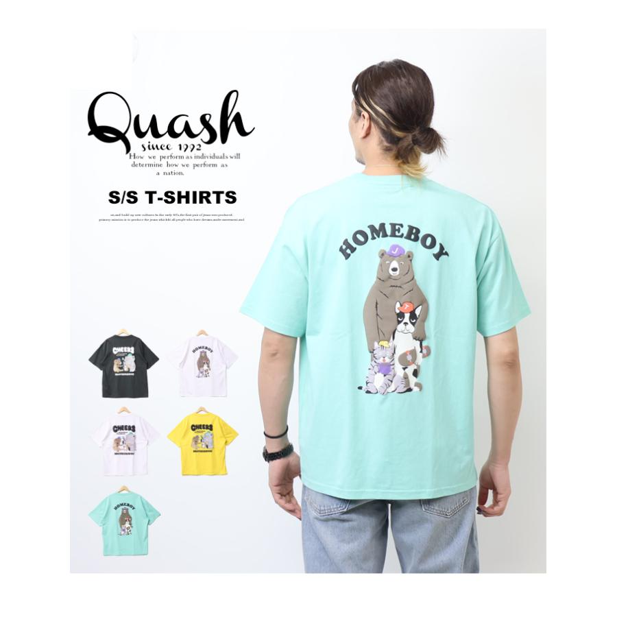 Quash（クアッシュ） アニマル発砲プリント 半袖Tシャツ 半T メンズ