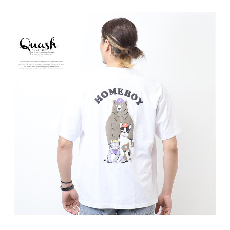 Quash（クアッシュ） アニマル発砲プリント 半袖Tシャツ 半T メンズ