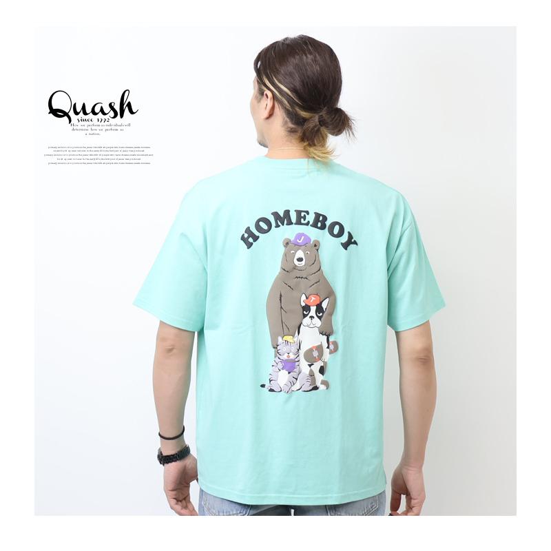 Quash（クアッシュ） アニマル発砲プリント 半袖Tシャツ 半T メンズ