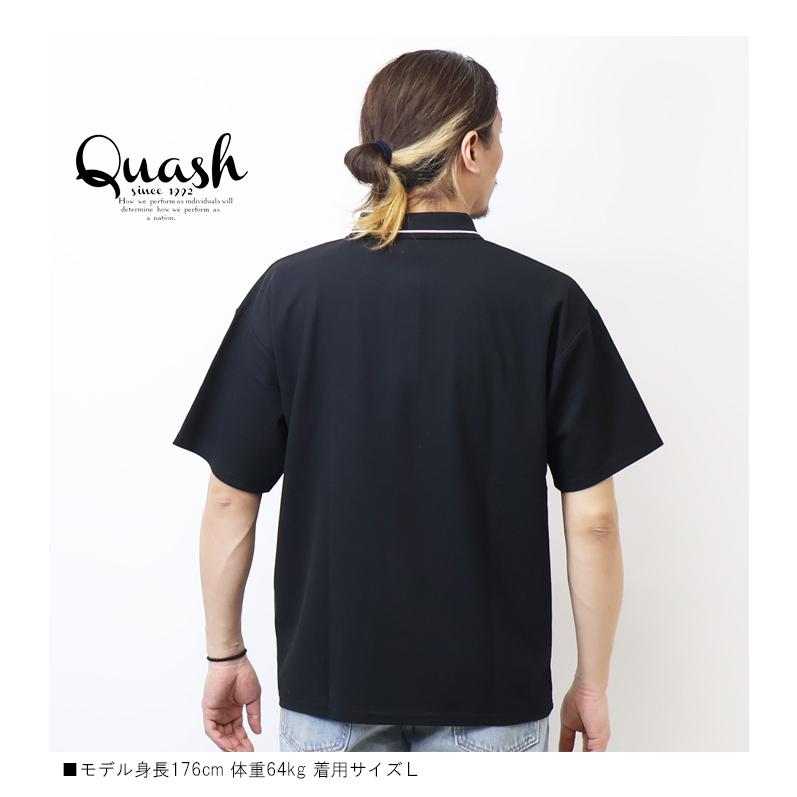Quash（クアッシュ） アニマルワンポイント刺繍 半袖ポロシャツ メンズ