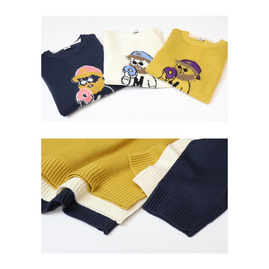 Quash（クアッシュ） ヒゲおじさんキャラ クルーネックニット セーター