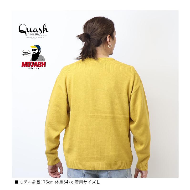 Quash（クアッシュ） ヒゲおじさんキャラ クルーネックニット セーター